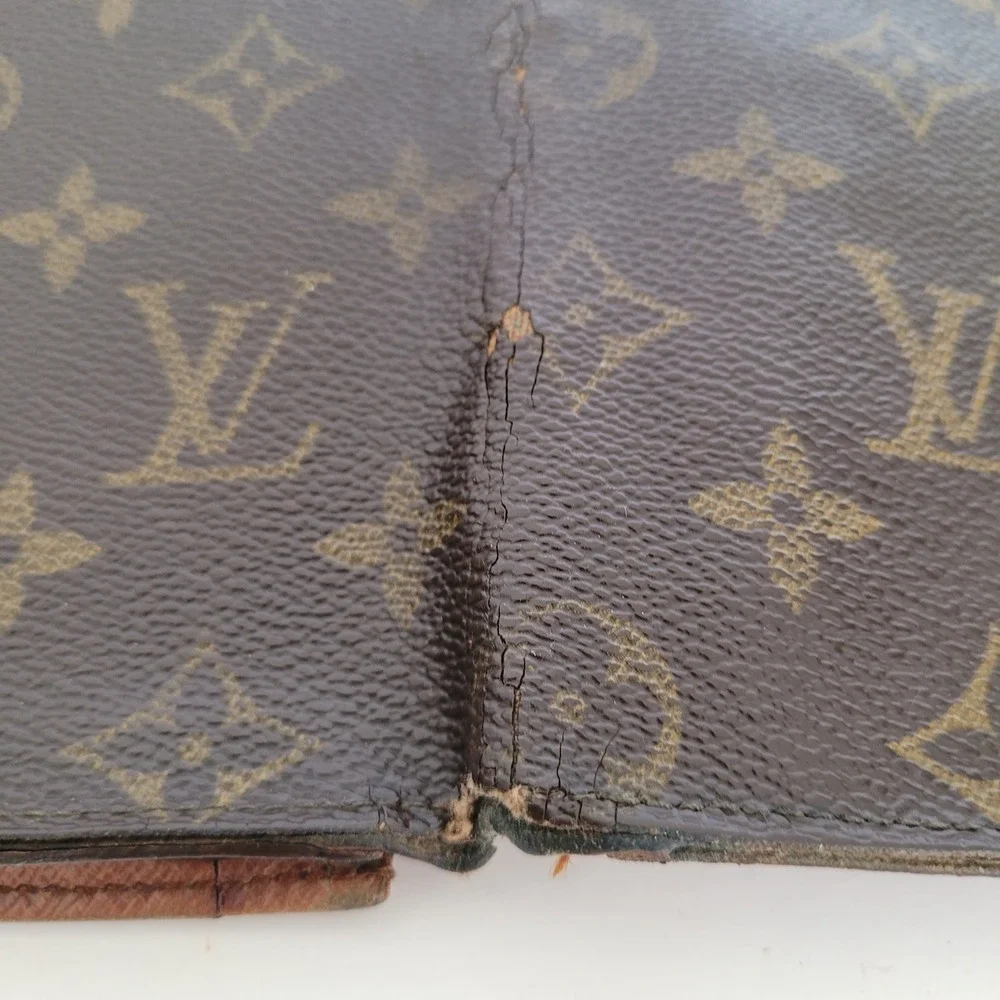 Louis Vuitton Vintage Monogram Long Bifold Wallet Brown Canvas Made‎ in France